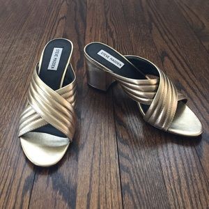 Steve Madden gold mule